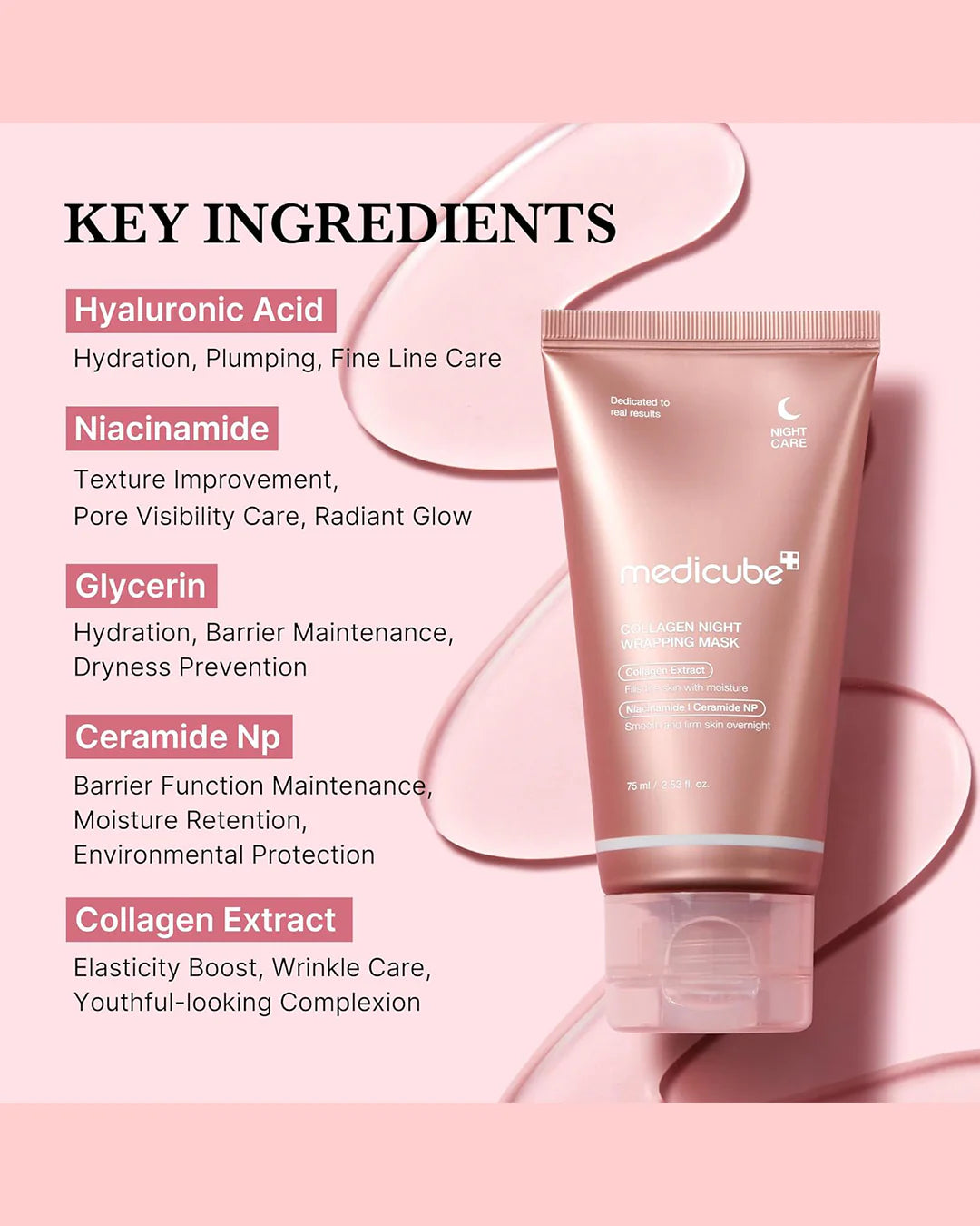 🌙 Medicube Collagen Night Wrapping Mask — Mascarilla nocturna intensiva de colágeno (75ml)