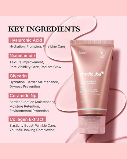 🌙 Medicube Collagen Night Wrapping Mask — Mascarilla nocturna intensiva de colágeno (75ml)